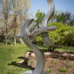 Stainless steel sculpture Spinning the Line