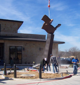 Installing large, outdoor sculpture